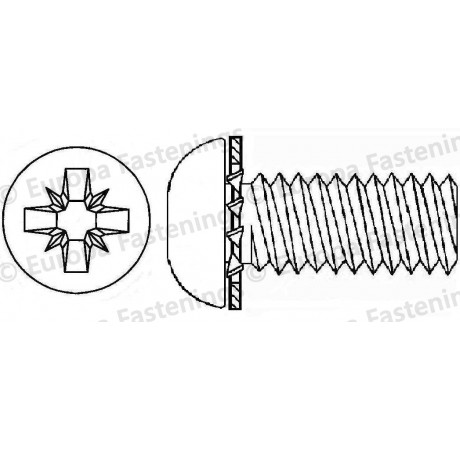 Sems Screw Button (Din 7380) Pozi c/w Internal Shakeproof Washer