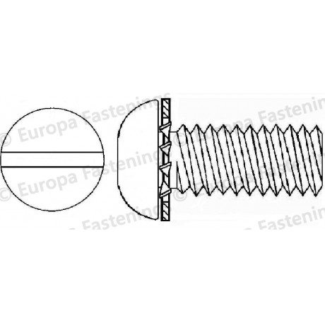 Sems Screw Button (Din 7380) Slotted c/w Internal Shakeproof Washer