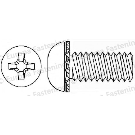 Sems Screw Button (Din 7380) Phillips c/w Internal Shakeproof Washer