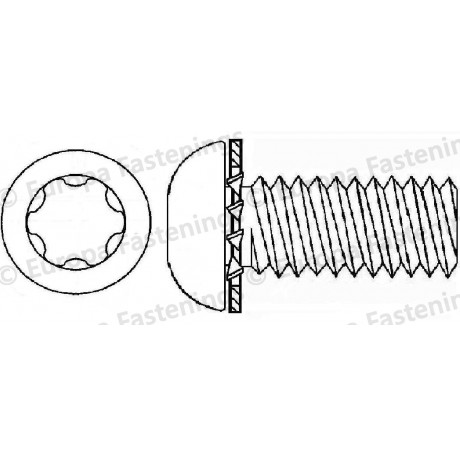 Sems Screw Button (Din 7380) 6-Lobe c/w Internal Shakeproof Washer