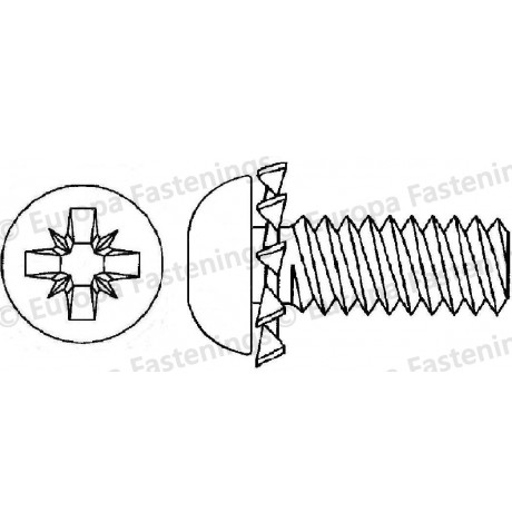 Sems Screw Button (Din 7380) Pozi c/w External Shakeproof Washer