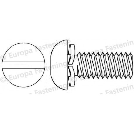 Sems Screw Button (Din 7380) Slotted c/w Spring Ring (Din 6905) Washer