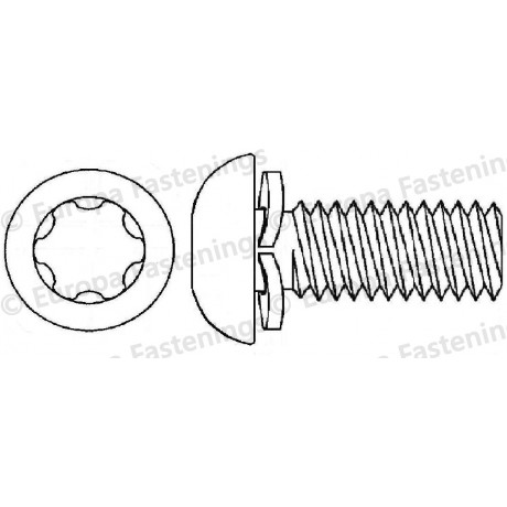 Sems Screw Button (Din 7380) 6-Lobe c/w Spring Ring (Din 6905) Washer