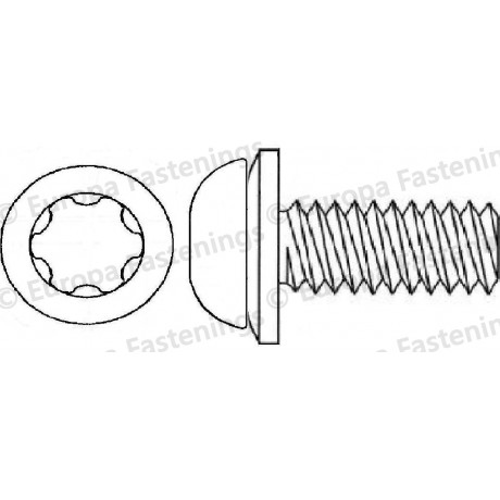 Sems Screw Button (Din 7380) 6-Lobe c/w Conical Spring (Din 6908) Washer